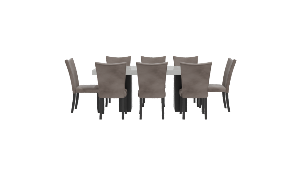 Rectangular Marble Dining Table 3D - Professional 3D Model Render 11