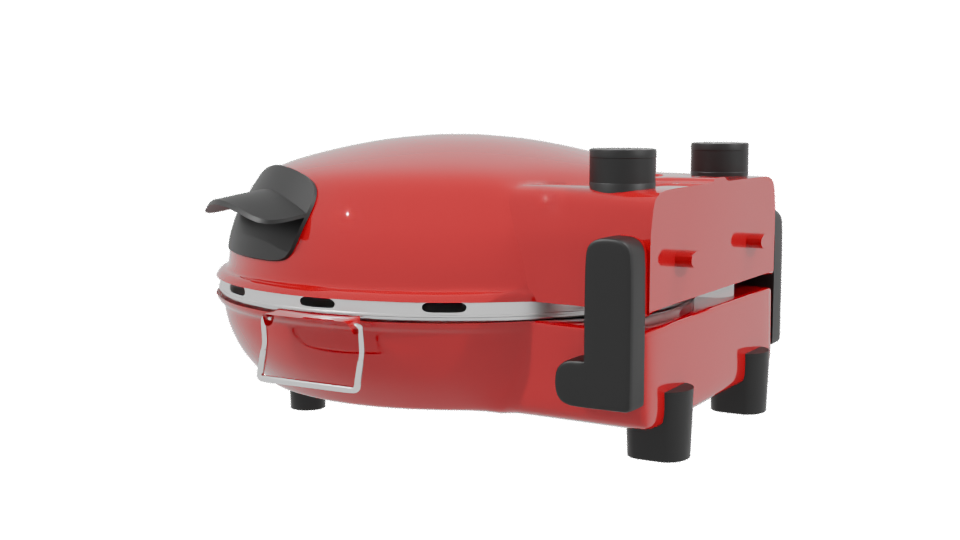 Stylish Red Outdoor Grill 3D - Professional 3D Model Render 3