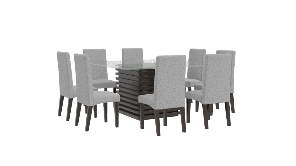 Stylish Glass Top Dining Set - Professional 3D Model Render 10