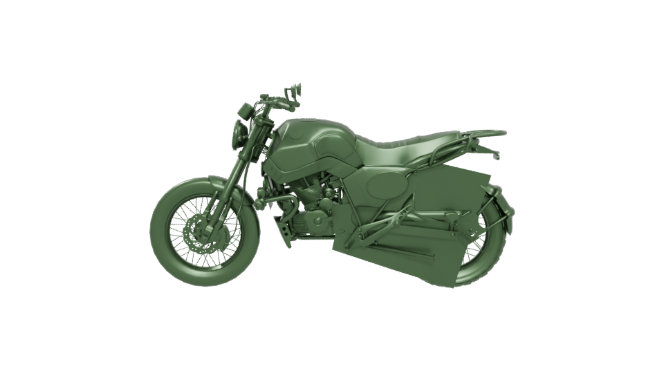 Stylized Motorcycle 3D Model - Professional 3D Model Render 5