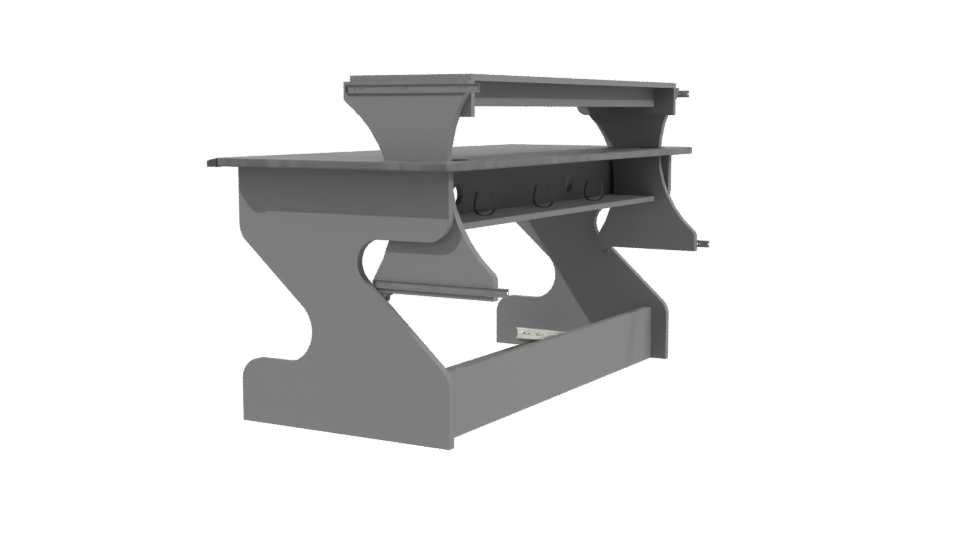 Sleek Modern Office Desk 3D Model - Professional 3D Model Render 3