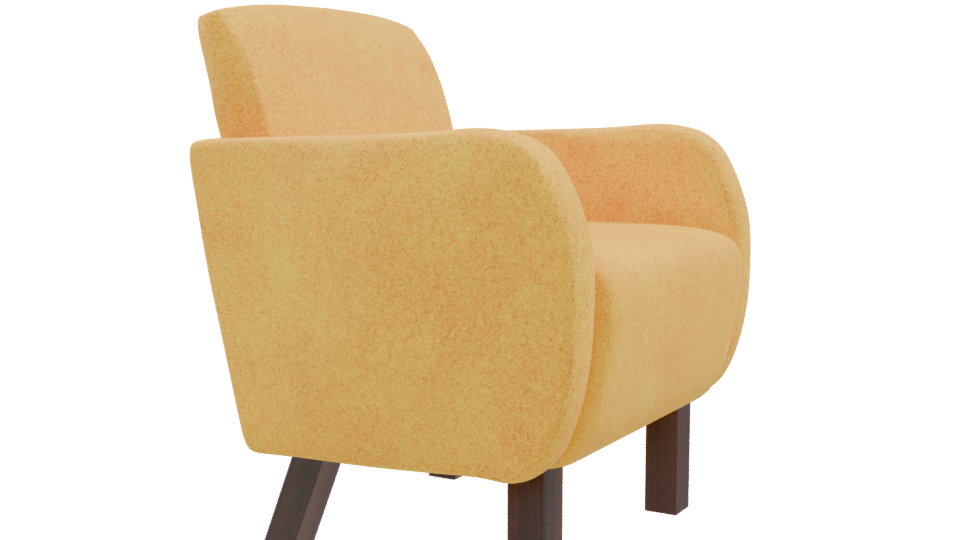 Stylish Modern Yellow Armchair 3D - Professional 3D Model Render 9