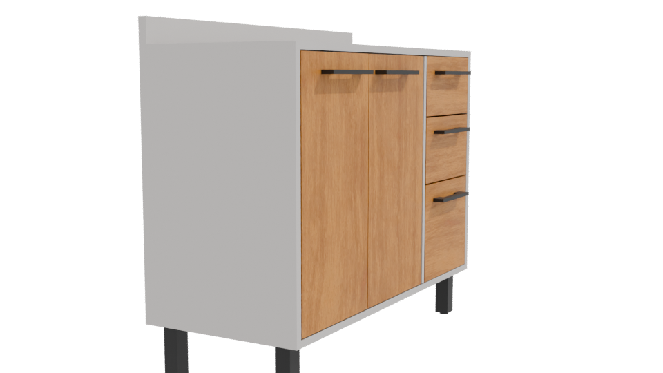Stylish Wooden Cabinet Model 3D - Professional 3D Model Render 9