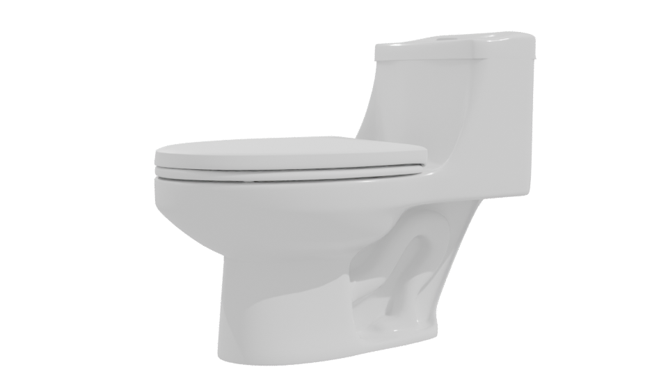 Stylized White Toilet Model 3D - Professional 3D Model Render 10
