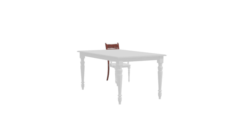 Elegant White Dining Table and Chair 3D Model - Professional 3D Model Render 10