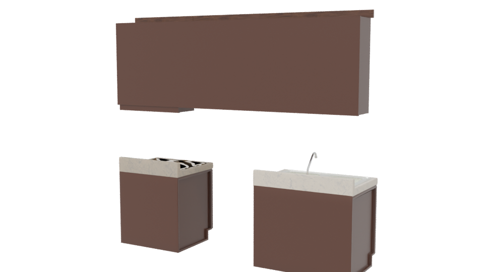 Modern Kitchen Cabinet Set 3D - Professional 3D Model Render 6