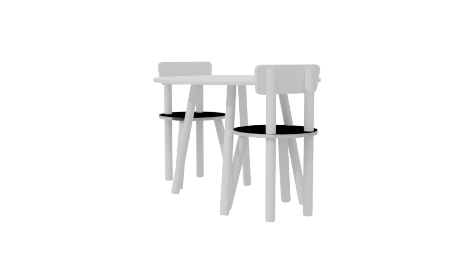 White Round Kids Table 3D - Professional 3D Model Render 7