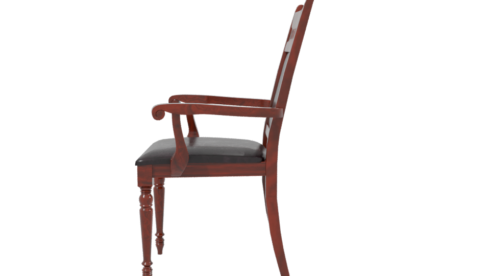 Elegant Vintage Wooden Armchair 3D - Professional 3D Model Render 2