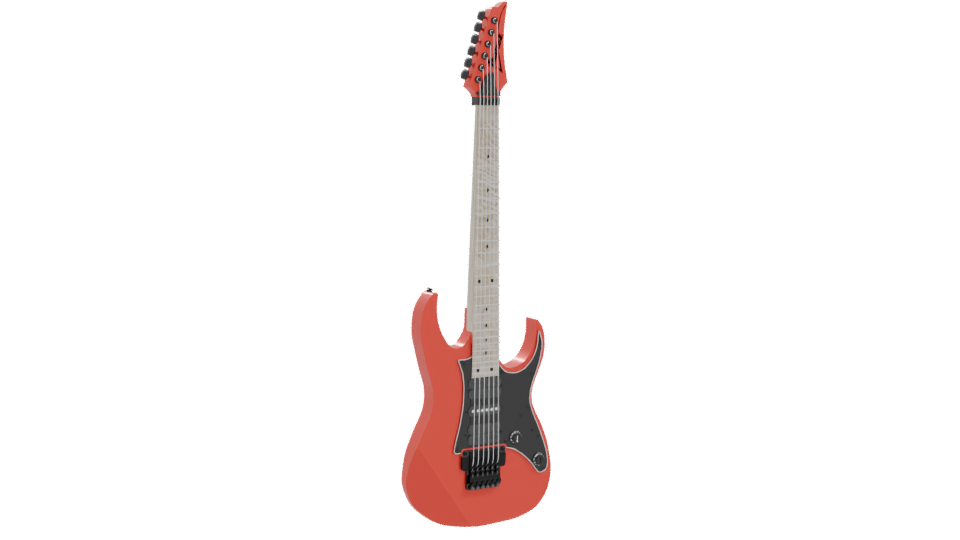 Stylized Electric Guitar Model - Professional 3D Model Render 10