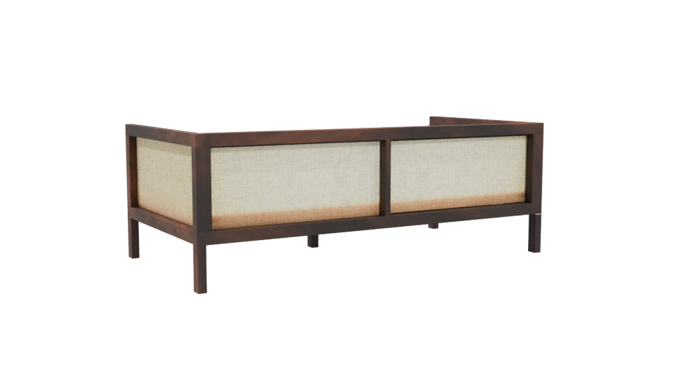 Stylish Wooden Sofa 3D Model - Professional 3D Model Render 4