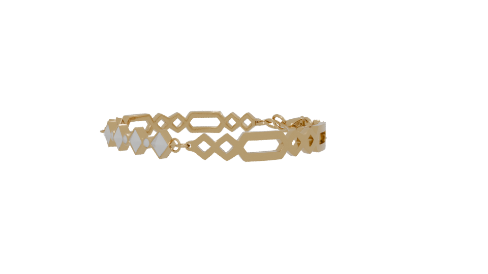 Elegant Gold Bracelet with Crystal Accents 3D Model - Professional 3D Model Render 13