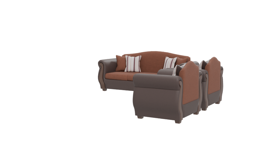 Elegant Sofa Set 3D Model - Professional 3D Model Render 12