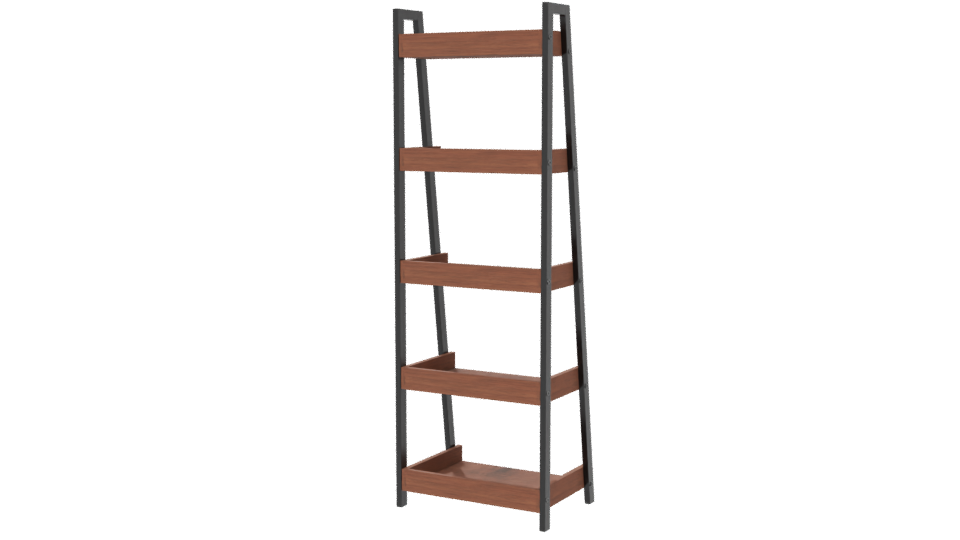 Industrial Wooden Shelf Unit 3D - Professional 3D Model Render 6