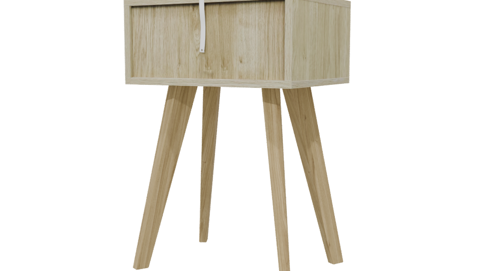 Stylish Wooden Nightstand 3D Model - Professional 3D Model Render 6