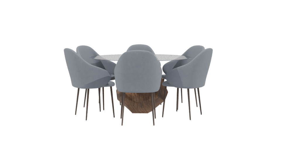 Round Dining Table Set 3D - Professional 3D Model Render 3