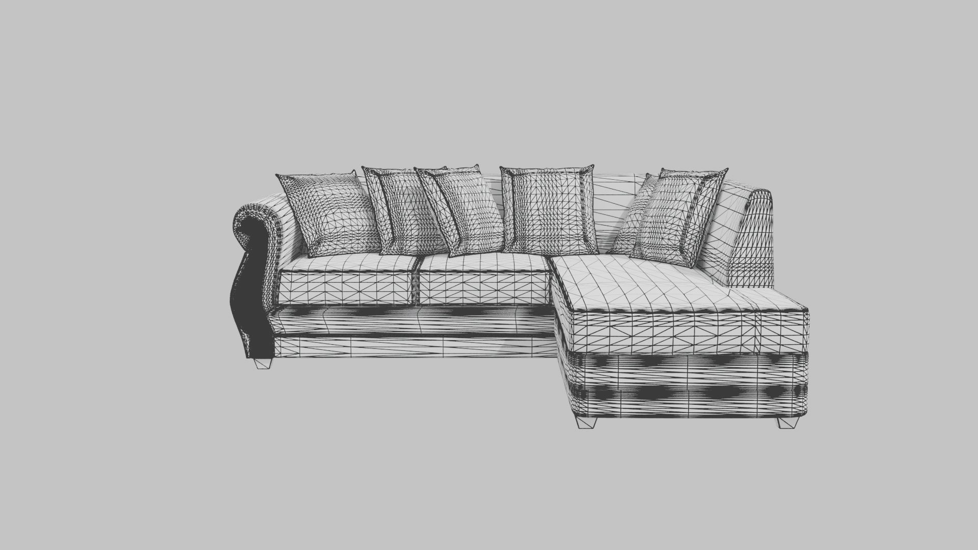 Luxurious Modern Sectional Sofa 3D - Professional 3D Model Render 16