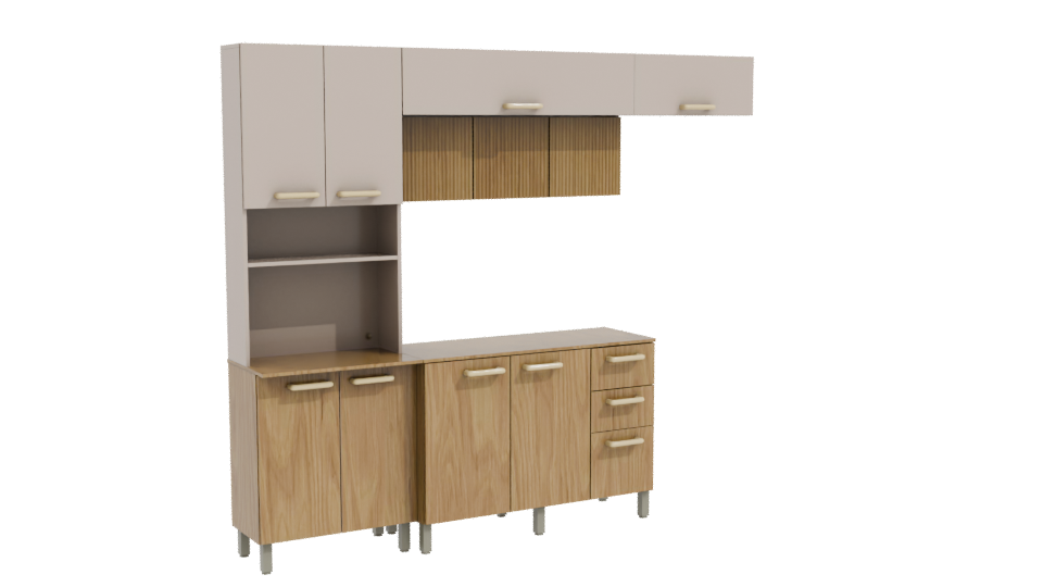 Contemporary Kitchen Cabinet Model - Professional 3D Model Render 10