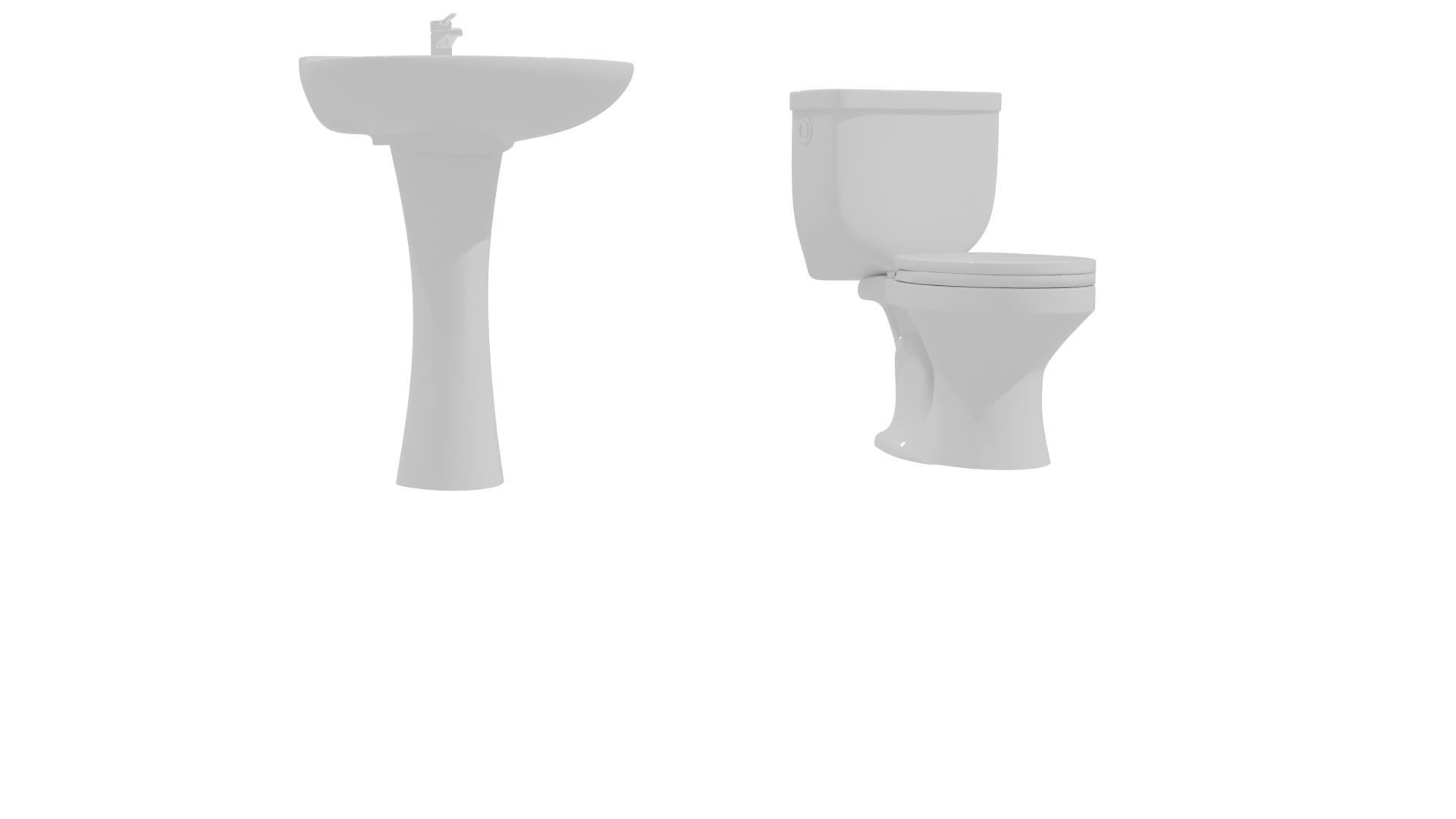 Stylish Bathroom Sanitary Set 3D - Professional 3D Model Render 10