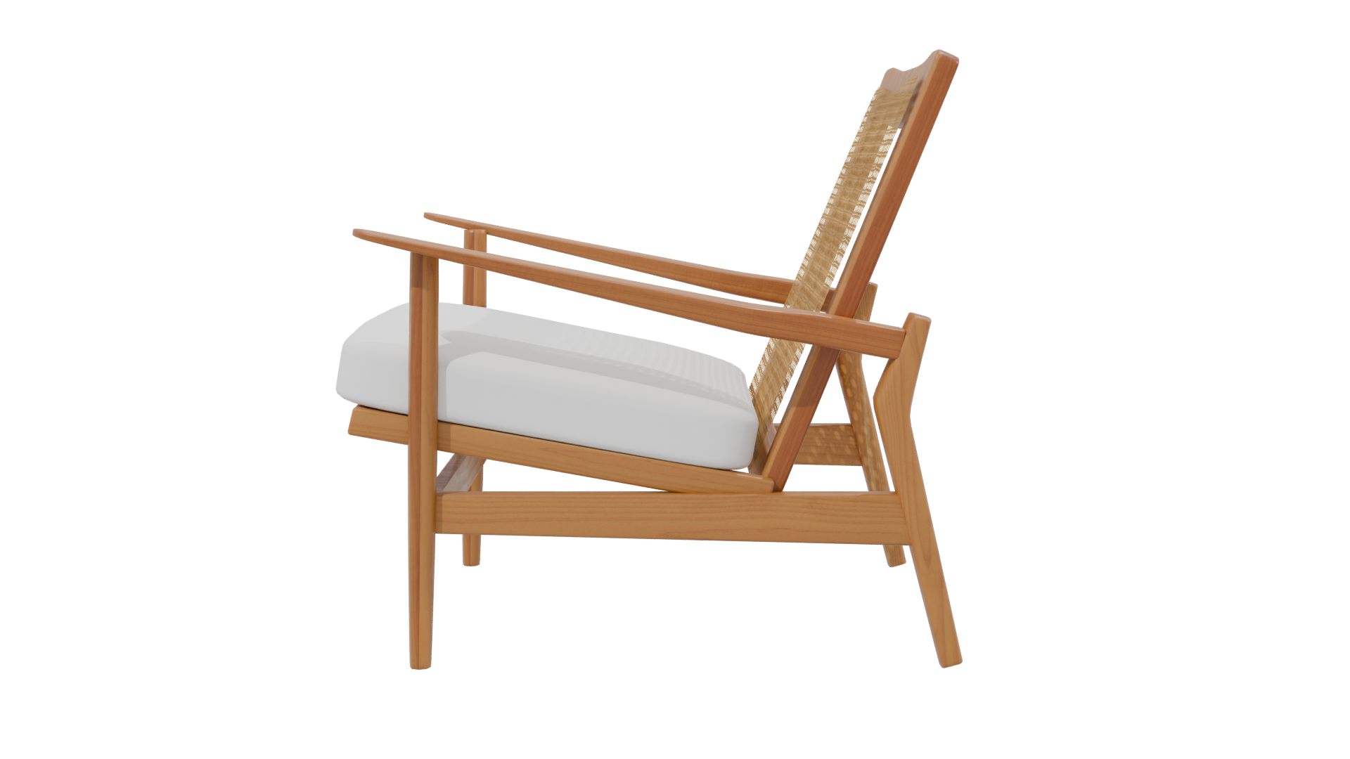 Elegant Rattan Lounge Chair 3D - Professional 3D Model Render 2