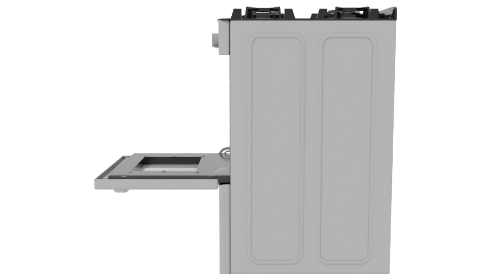 Sleek Stainless Steel Gas Range Oven 3D Model - Professional 3D Model Render 2