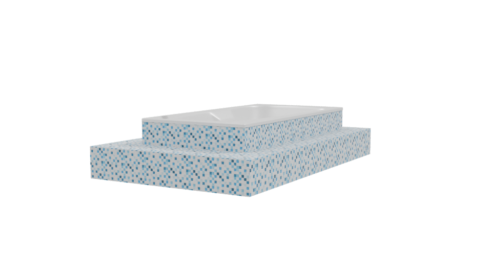 Stylish Mosaic Bathtub 3D Model - Professional 3D Model Render 9