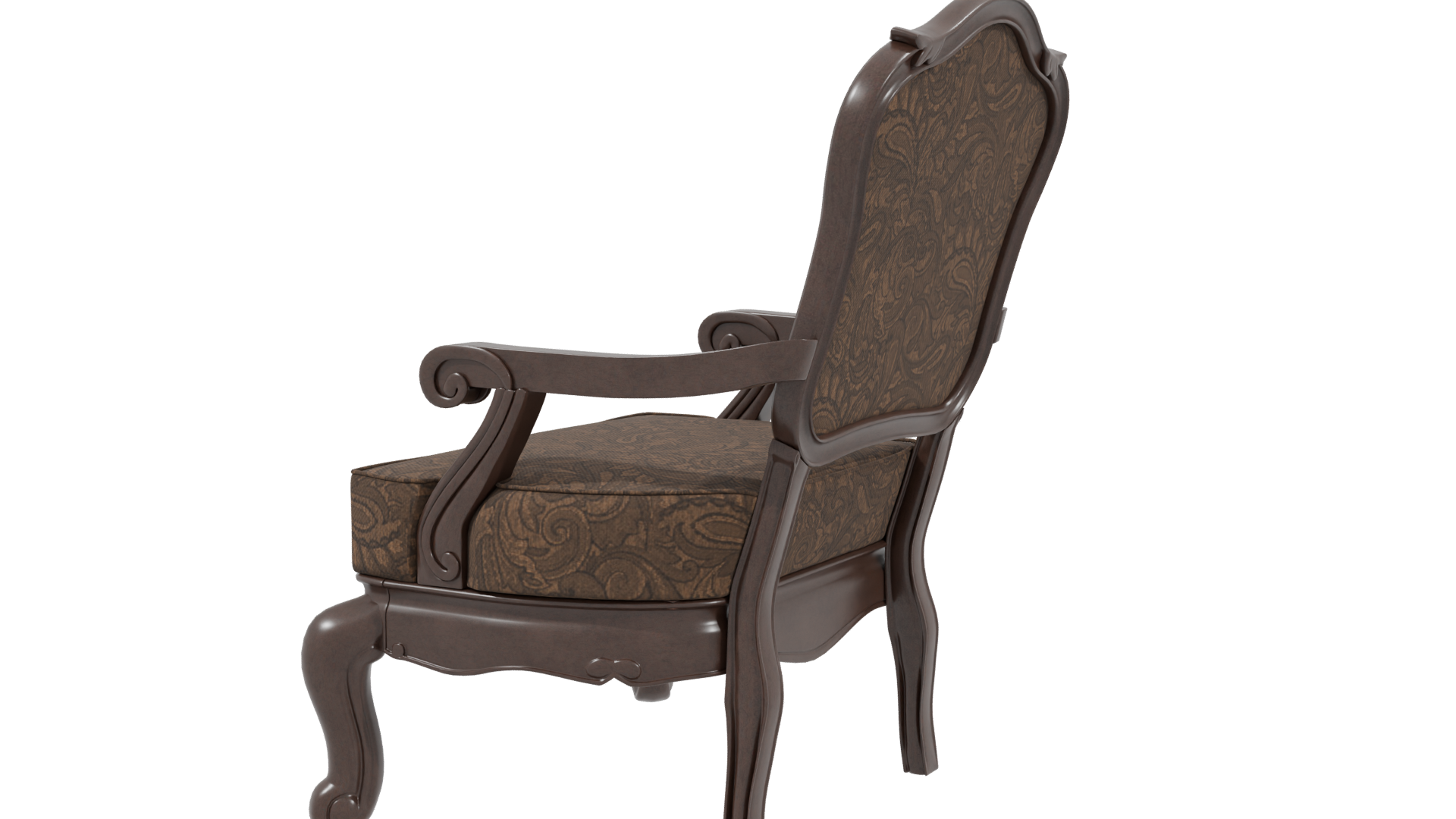 Vintage Elegant Upholstered Armchair 3D Model - Professional 3D Model Render 3