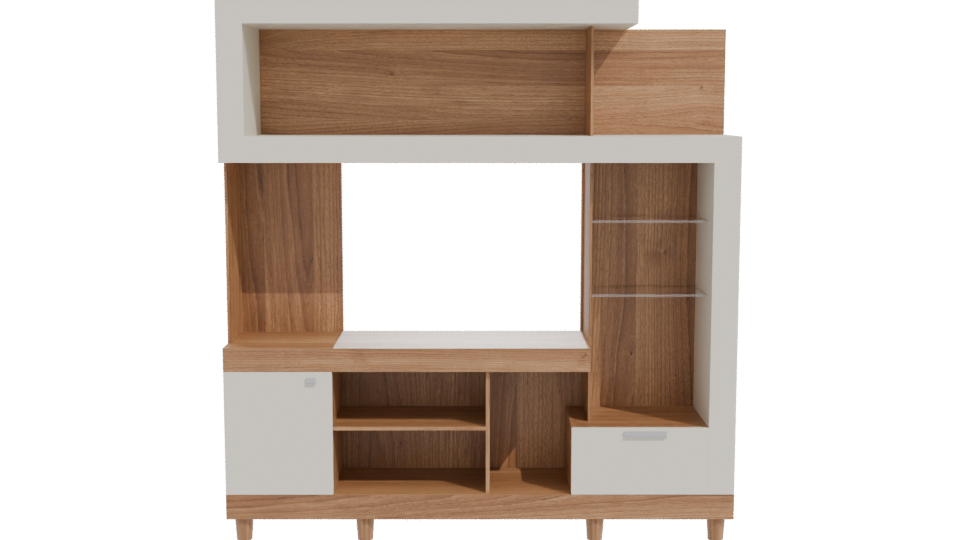 Contemporary Wooden TV Unit 3D - Professional 3D Model Render 11
