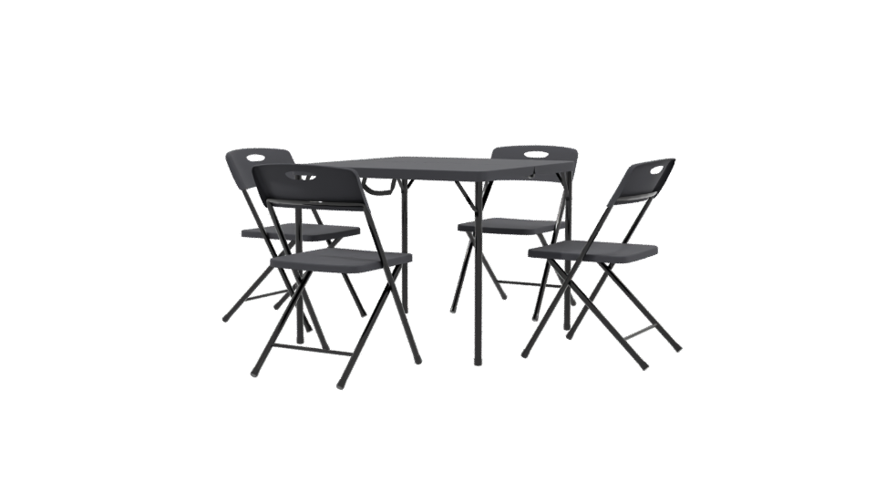Minimalist Folding Table Set 3D - Professional 3D Model Render 3