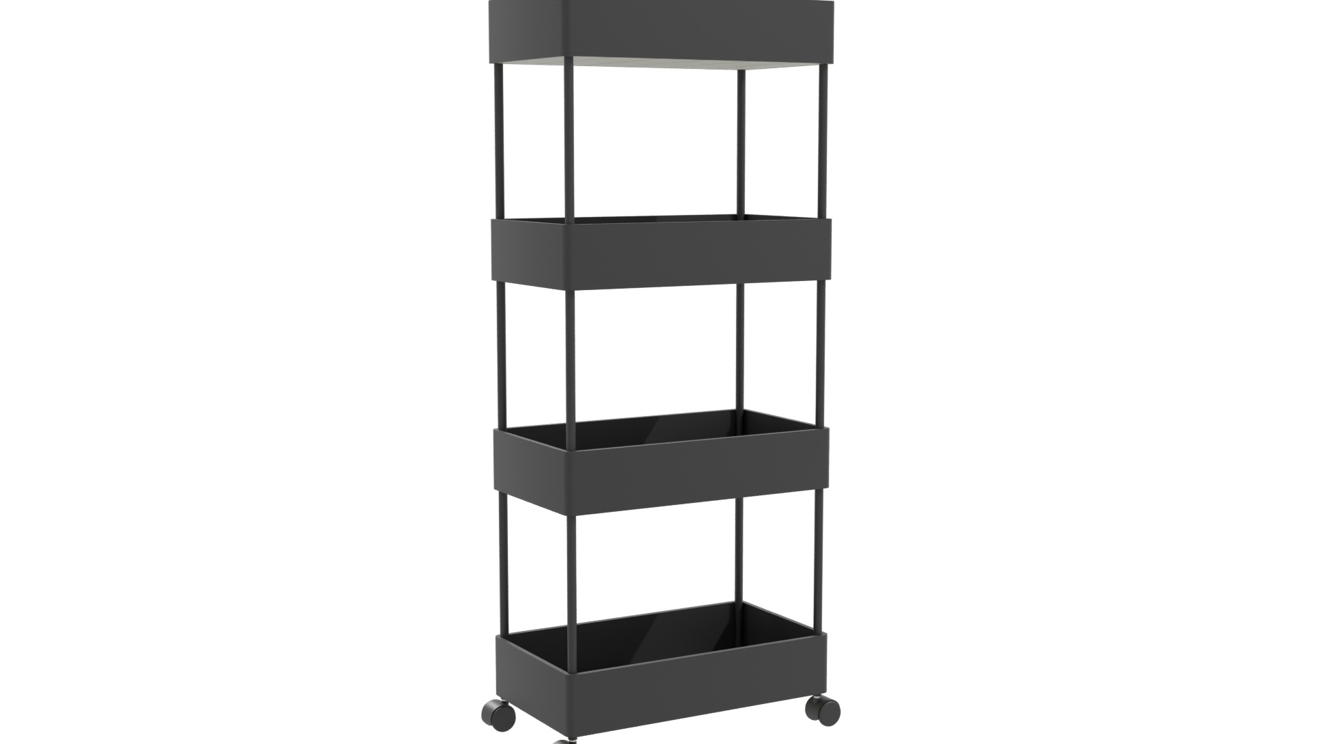 Modern Rolling Storage Cart Model - Professional 3D Model Render 10