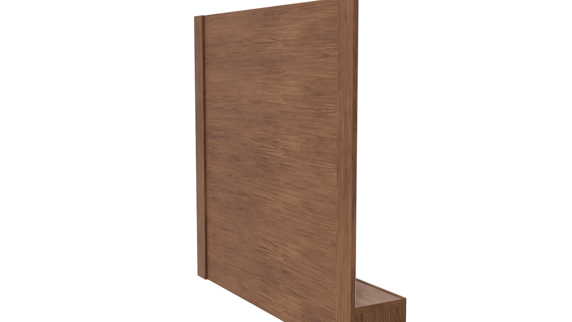 Stylish Wooden Wall Shelf with Mirrors 3D Model - Professional 3D Model Render 7