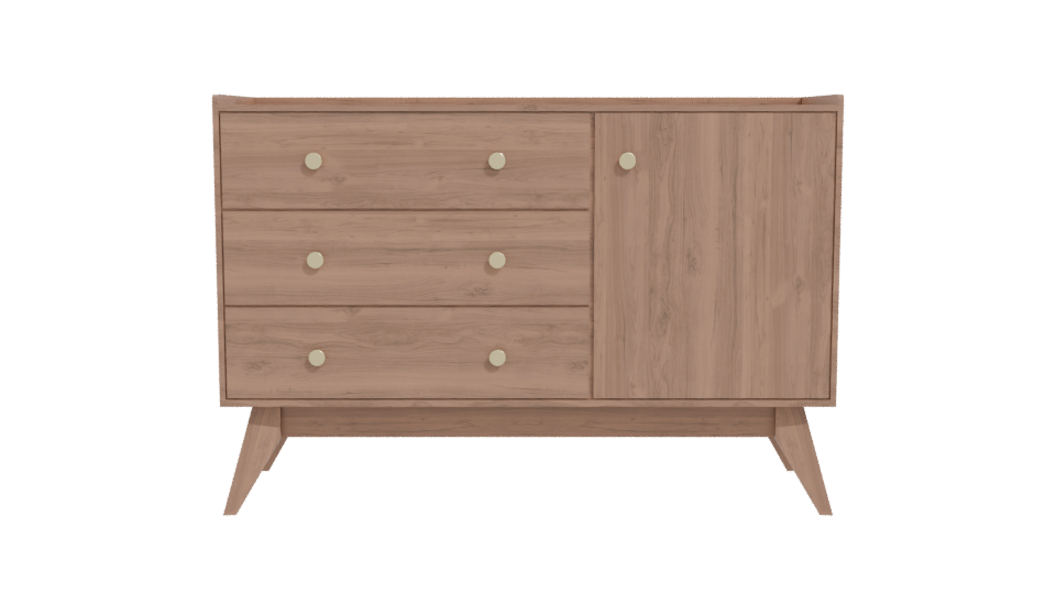 Scandinavian Storage Cabinet 3D - Professional 3D Model Render 11