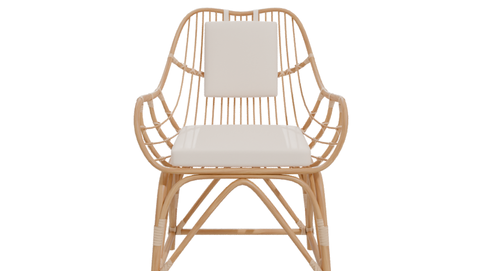 Stylish Rattan Lounge Chair 3D - Professional 3D Model Render 11