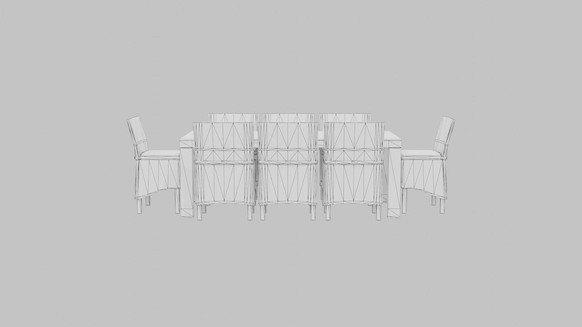 Modern Outdoor Dining Table Set 3D - Professional 3D Model Render 8