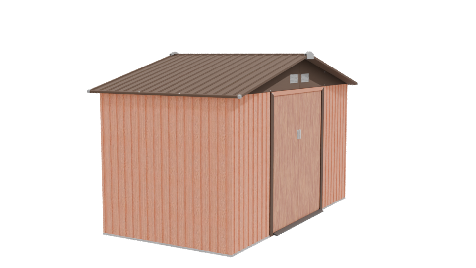 Wooden Garden Shed Model 3D - Professional 3D Model Render 9
