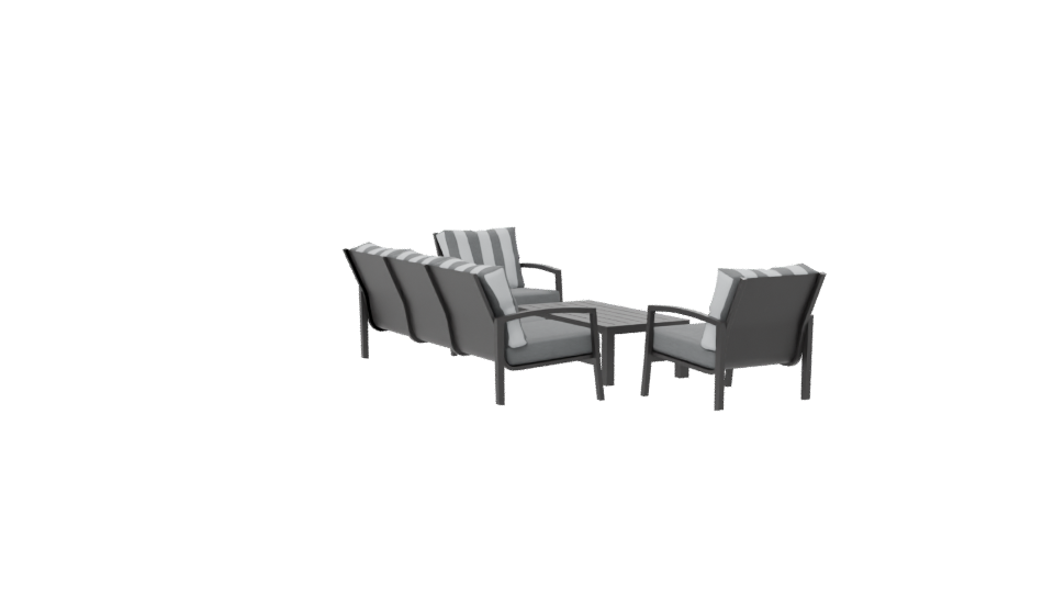 Contemporary Outdoor Seating Set 3D Model - Professional 3D Model Render 7