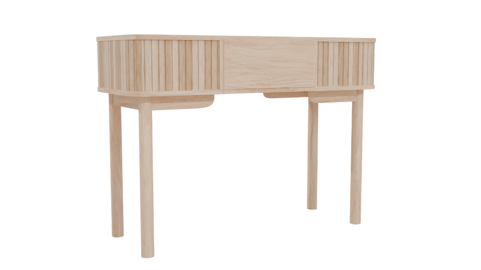 Stylish Wooden Desk Model 3D - Professional 3D Model Render 4