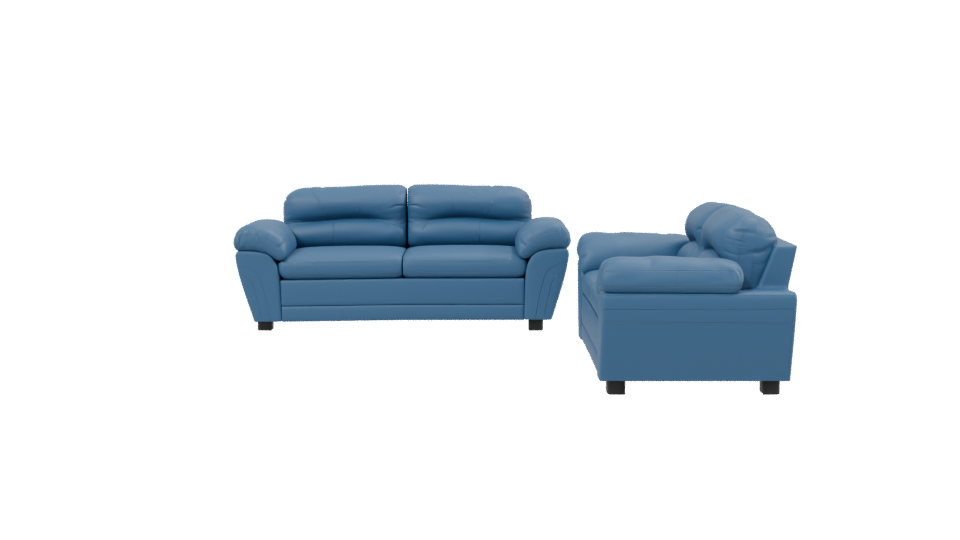 Contemporary Blue Sofa Set 3D - Professional 3D Model Render 2