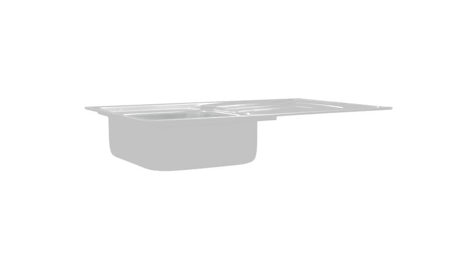 Stylish Stainless Steel Kitchen Sink 3D Model - Professional 3D Model Render 10