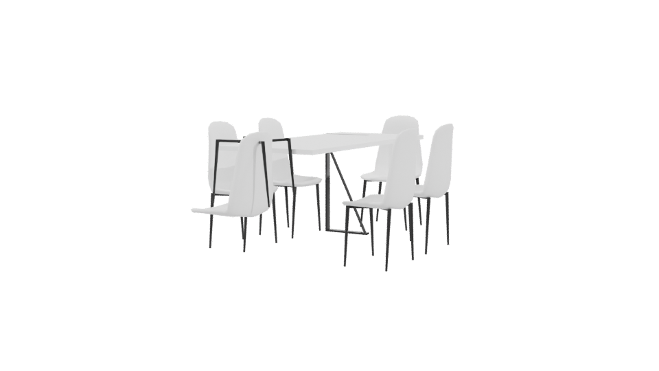 Minimalist Dining Table Set 3D - Professional 3D Model Render 3