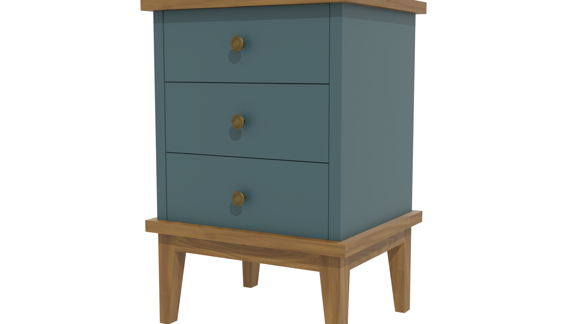Stylish Wooden 3-Drawer Chest - Professional 3D Model Render 12