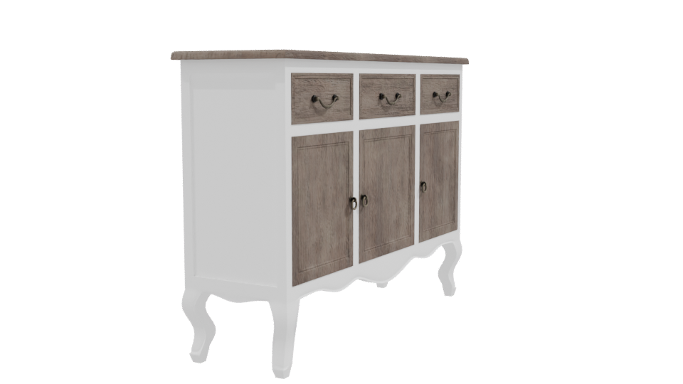 Chic Vintage Sideboard with Intricate Detailing - Professional 3D Model Render 9