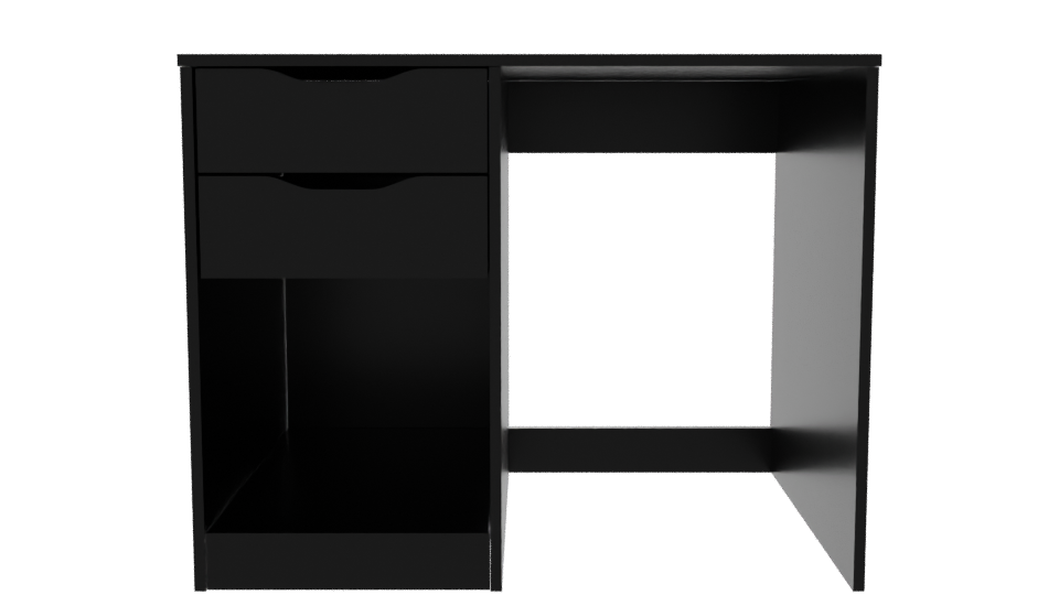 Minimalist Black Office Desk - Professional 3D Model Render 11
