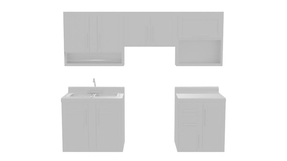 Sleek Modern Kitchen Cabinet Set - Professional 3D Model Render 11