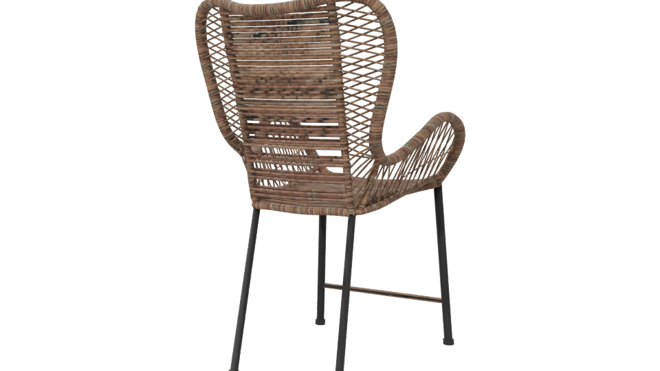 Modern Rattan Bar Chair 3D - Professional 3D Model Render 6