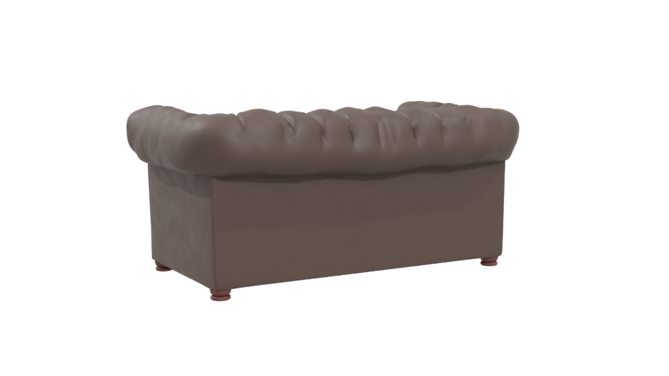 Elegant Vintage Leather Chesterfield Sofa 3D Model - Professional 3D Model Render 4