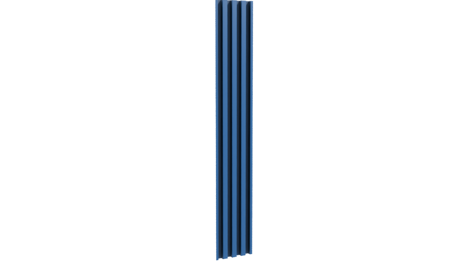 Vertical Blue Slatted Column Model - Professional 3D Model Render 10