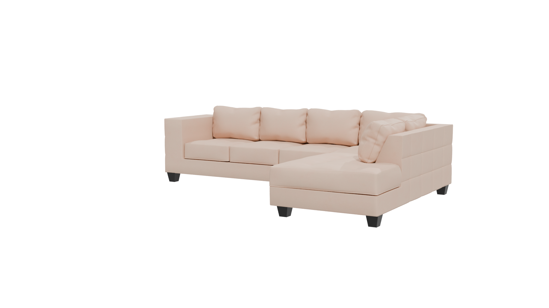 Stylish Modern Fabric Sectional Sofa 3D Model - Professional 3D Model Render 12