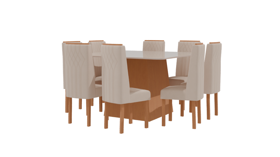 Elegant Dining Table Set 3D - Professional 3D Model Render 9