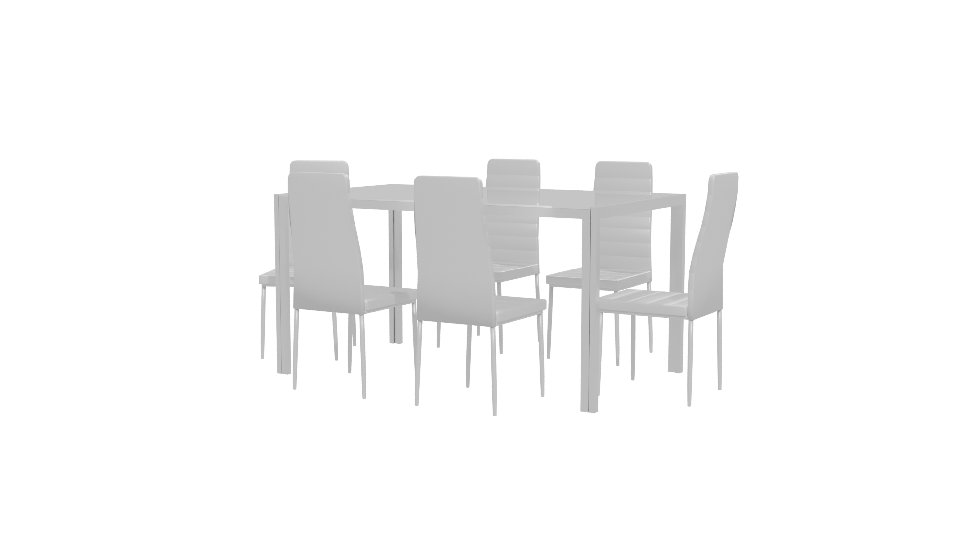 Modern Dining Table and Chairs - Professional 3D Model Render 12