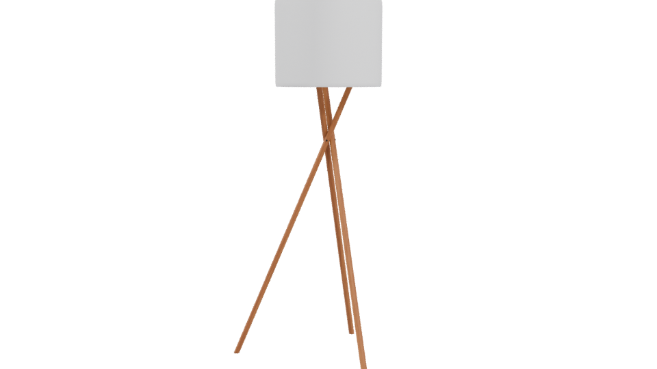 Minimalist Wooden Tripod Lamp 3D - Professional 3D Model Render 4